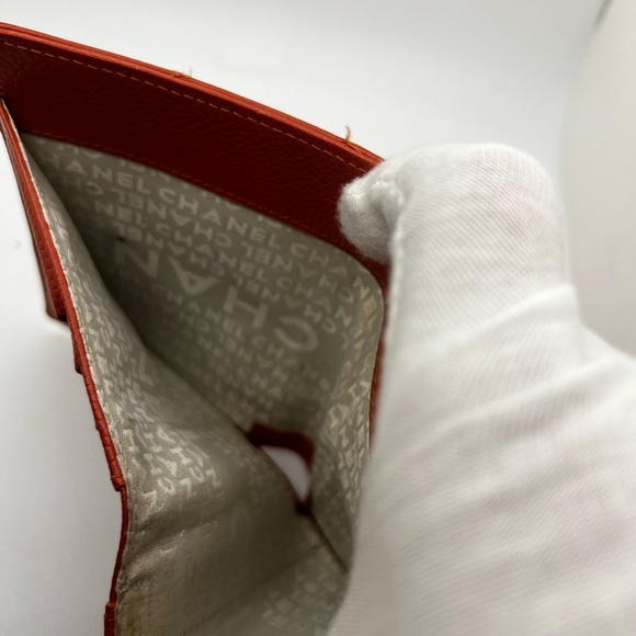 GUC Chanel Matelasse Peach Caviar Compact Trifold Wallet with COA - Picture 10 of 11